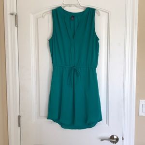 Green/turquoise v neck sleeveless dress, size Med